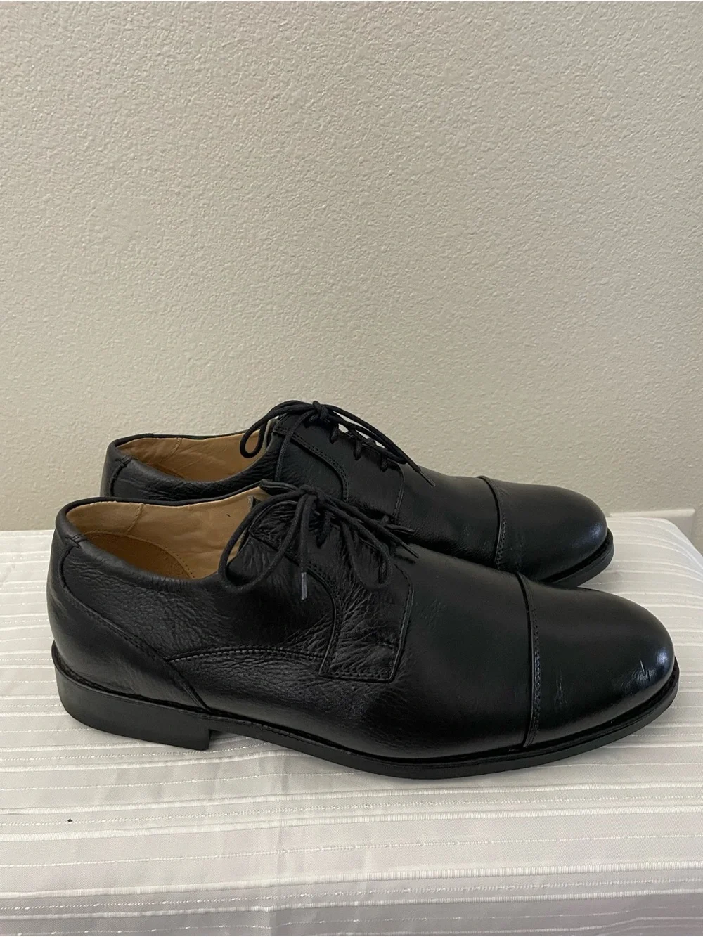 Belvedere Duke Black Leather Cap-Toe oxford dress Shoes Men's 11 EEE preppy